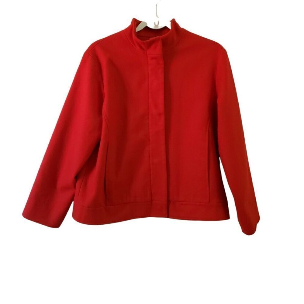 Pendleton Jacket Red Medium Virgin Wool Zip Up Mo… - image 1